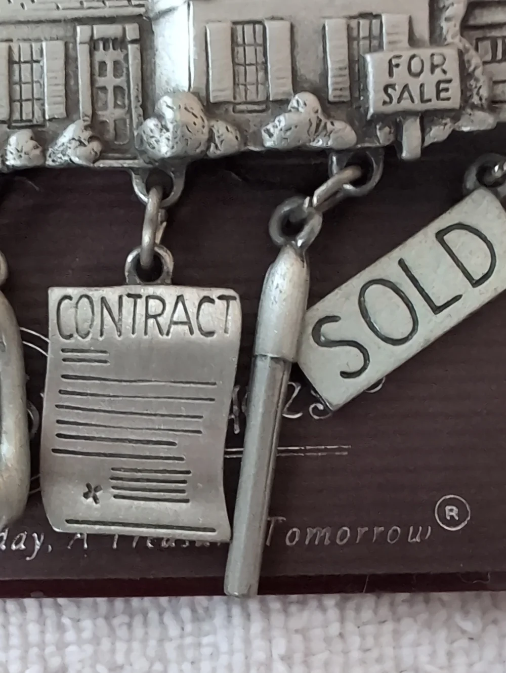JONETTE JEWELRY Vintage Pewter Real Estate Novelty Pin